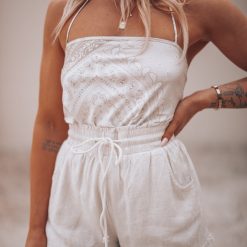 Southern Alternative Juniper Woven Paperbag Shorts (Oatmeal) Clothing