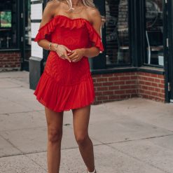 Southern Alternative Hope Lace Mini Dress (Red)