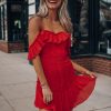 Southern Alternative Hope Lace Mini Dress (Red)