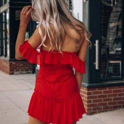 Southern Alternative Hope Lace Mini Dress (Red) 6 Southern Alternative Hope Lace Mini Dress (Red)