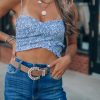 Southern Alternative Blue Bell Smocked Crop Top Crop Tops