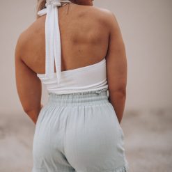 Southern Alternative Clothing Juniper Woven Paperbag Shorts (Sage) 2 Southern Alternative Clothing Juniper Woven Paperbag Shorts (Sage)