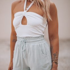 Southern Alternative Clothing Juniper Woven Paperbag Shorts (Sage)