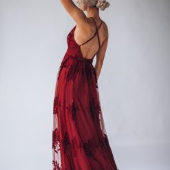 Southern Alternative Clothing All My Love Maxi Gown (Wine)