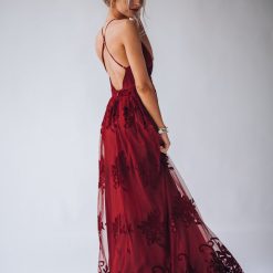 Southern Alternative Clothing All My Love Maxi Gown (Wine)