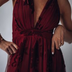 Southern Alternative Clothing All My Love Maxi Gown (Wine)