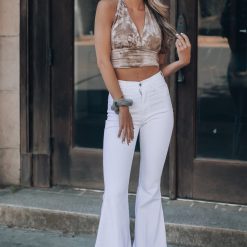 Southern Alternative Summer Daze Halter Top (Stone) Blouses + Tops