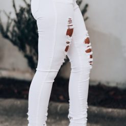 Southern Alternative Mile High Distressed Skinny Jeans (White) Denim