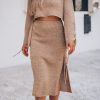 Southern Alternative Clothing Anastasia Knit Skirt Set (Mocha)