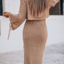 Southern Alternative Clothing Anastasia Knit Skirt Set (Mocha)