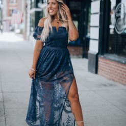 Southern Alternative Canyon Lace Romper Dress (Navy)