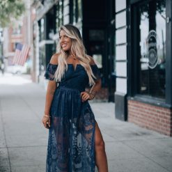 Southern Alternative Canyon Lace Romper Dress (Navy)