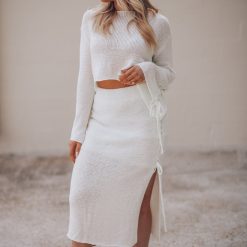 Southern Alternative Anastasia Knit Skirt Set (Cream)