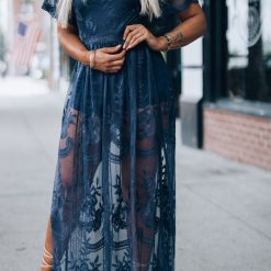 Southern Alternative Canyon Lace Romper Dress (Navy)