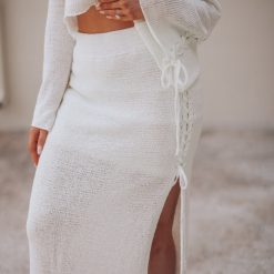 Southern Alternative Anastasia Knit Skirt Set (Cream)
