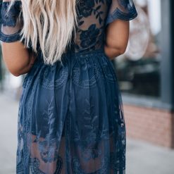Southern Alternative Canyon Lace Romper Dress (Navy)