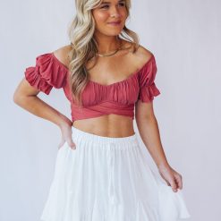 Southern Alternative Kennedy Ruffle Skirt (White) Skirts