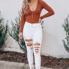 Southern Alternative Bliss Ribbed Bodysuit (Rust)