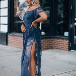 Southern Alternative Canyon Lace Romper Dress (Navy)