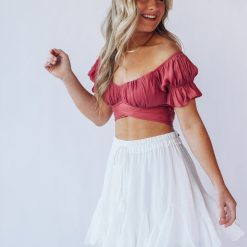 Southern Alternative Kennedy Ruffle Skirt (White) Skirts