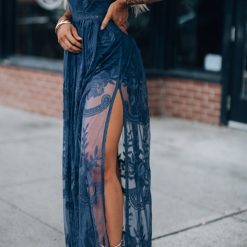 Southern Alternative Canyon Lace Romper Dress (Navy)