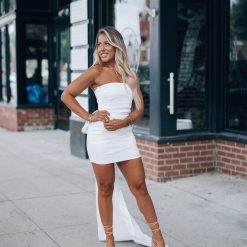 Southern Alternative Quincy Bow Mini Dress (White)