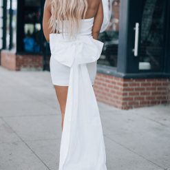 Southern Alternative Quincy Bow Mini Dress (White)