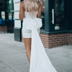 Southern Alternative Quincy Bow Mini Dress (White)