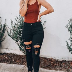 Southern Alternative Bodysuits Juliet Ribbed Bodysuit (Rust)