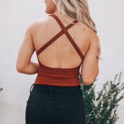 Southern Alternative Bodysuits Juliet Ribbed Bodysuit (Rust)
