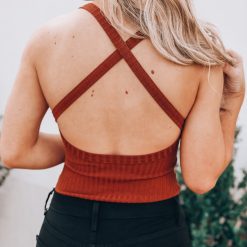 Southern Alternative Bodysuits Juliet Ribbed Bodysuit (Rust)