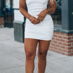 Southern Alternative Quincy Bow Mini Dress (White)