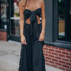 Southern Alternative Cora Crop And Pant Set (Black)