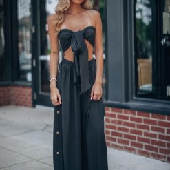 Southern Alternative Cora Crop And Pant Set (Black)
