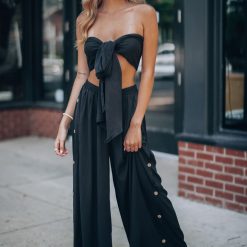 Southern Alternative Cora Crop And Pant Set (Black)