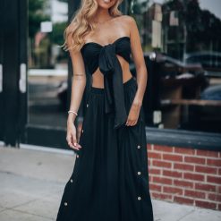 Southern Alternative Cora Crop And Pant Set (Black)