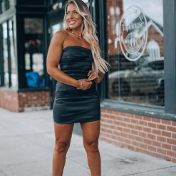 Southern Alternative Quincy Bow Mini Dress (Black)