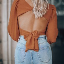 Southern Alternative Autumn Days Crop Top (Rust) Blouses + Tops