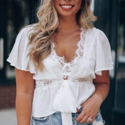 Southern Alternative Fine Lines Lace Blouse (White) Blouses + Tops 2 Southern Alternative Fine Lines Lace Blouse (White) Blouses + Tops