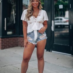 Southern Alternative Fine Lines Lace Blouse (White) Blouses + Tops 5 Southern Alternative Fine Lines Lace Blouse (White) Blouses + Tops