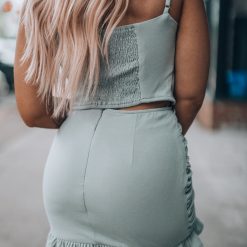 Southern Alternative Crop Tops Buttercup Skirt Set (Dusty Sage)