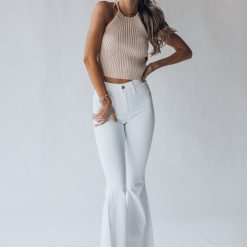 Southern Alternative Wilmington Knit Crop Top (Taupe)