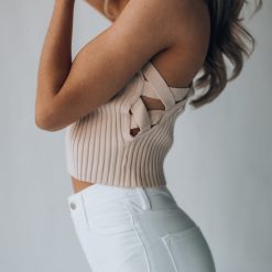 Southern Alternative Wilmington Knit Crop Top (Taupe)