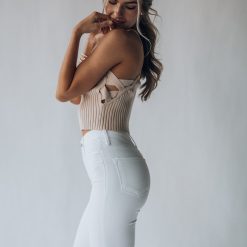 Southern Alternative Wilmington Knit Crop Top (Taupe)