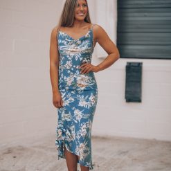 Southern Alternative Clothing Float On Tropical Midi Dress (Teal) 2 Southern Alternative Clothing Float On Tropical Midi Dress (Teal)