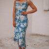 Southern Alternative Clothing Float On Tropical Midi Dress (Teal)