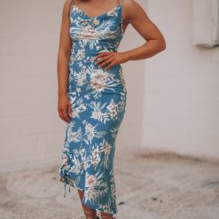 Southern Alternative Clothing Float On Tropical Midi Dress (Teal)