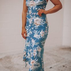 Southern Alternative Clothing Float On Tropical Midi Dress (Teal)