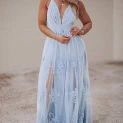 Southern Alternative All My Love Maxi Gown (Light Blue)