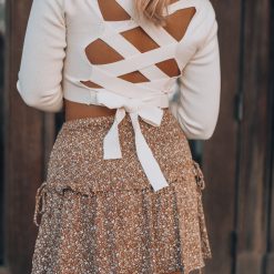 Southern Alternative Clothing Headling Knit Long Sleeve Top (Cream)